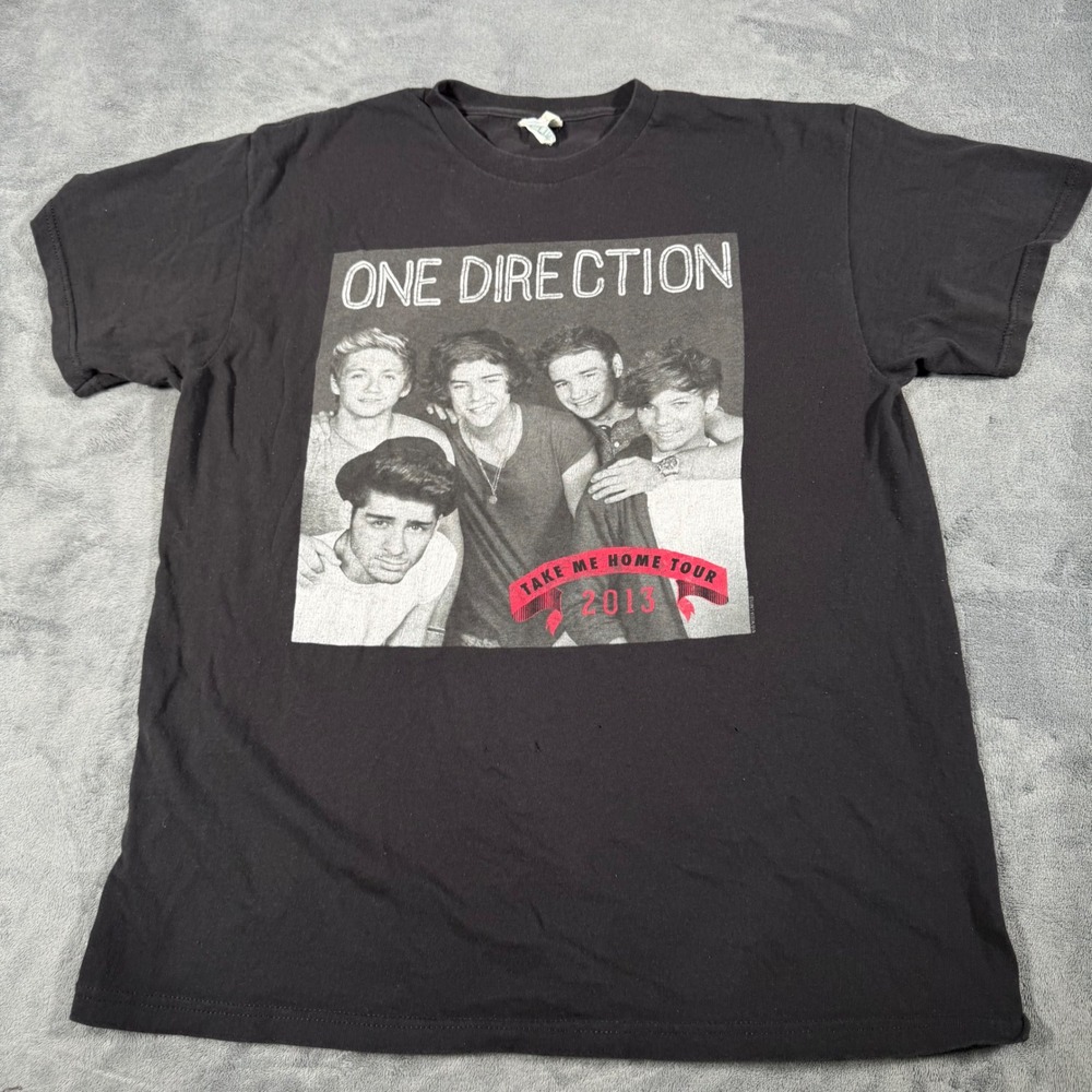 One Direction Take Me Home Tour 2013 T-Shirt Black Delta Pro Weight Large Mens